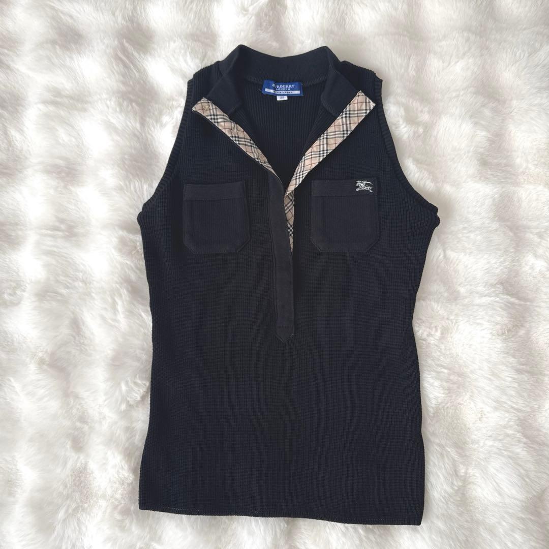 Burberry Blue label バーバリー　ハイネックタンクトップ黒38