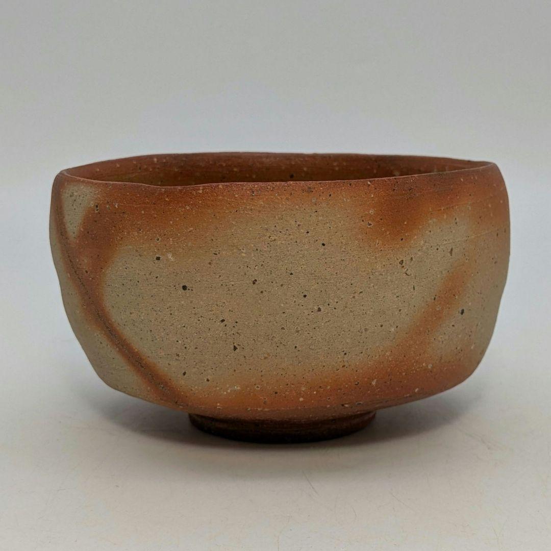 初代森陶岳 備前焼 緋襷茶盌 合箱合布 折松葉印 抹茶碗 抹茶茶碗 茶道具 茶器