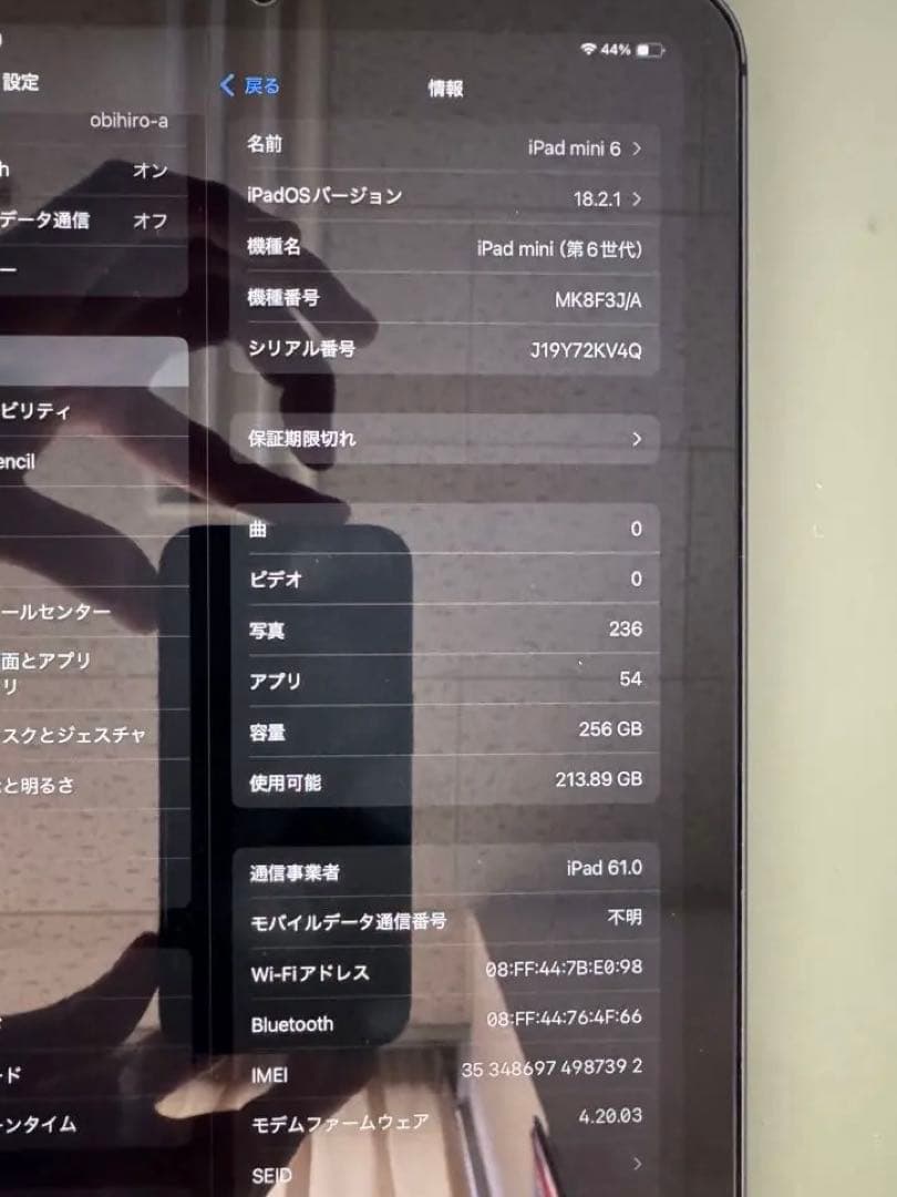 iPad mini 6 Wi-Fi+Celluar 256GB スペースグレー