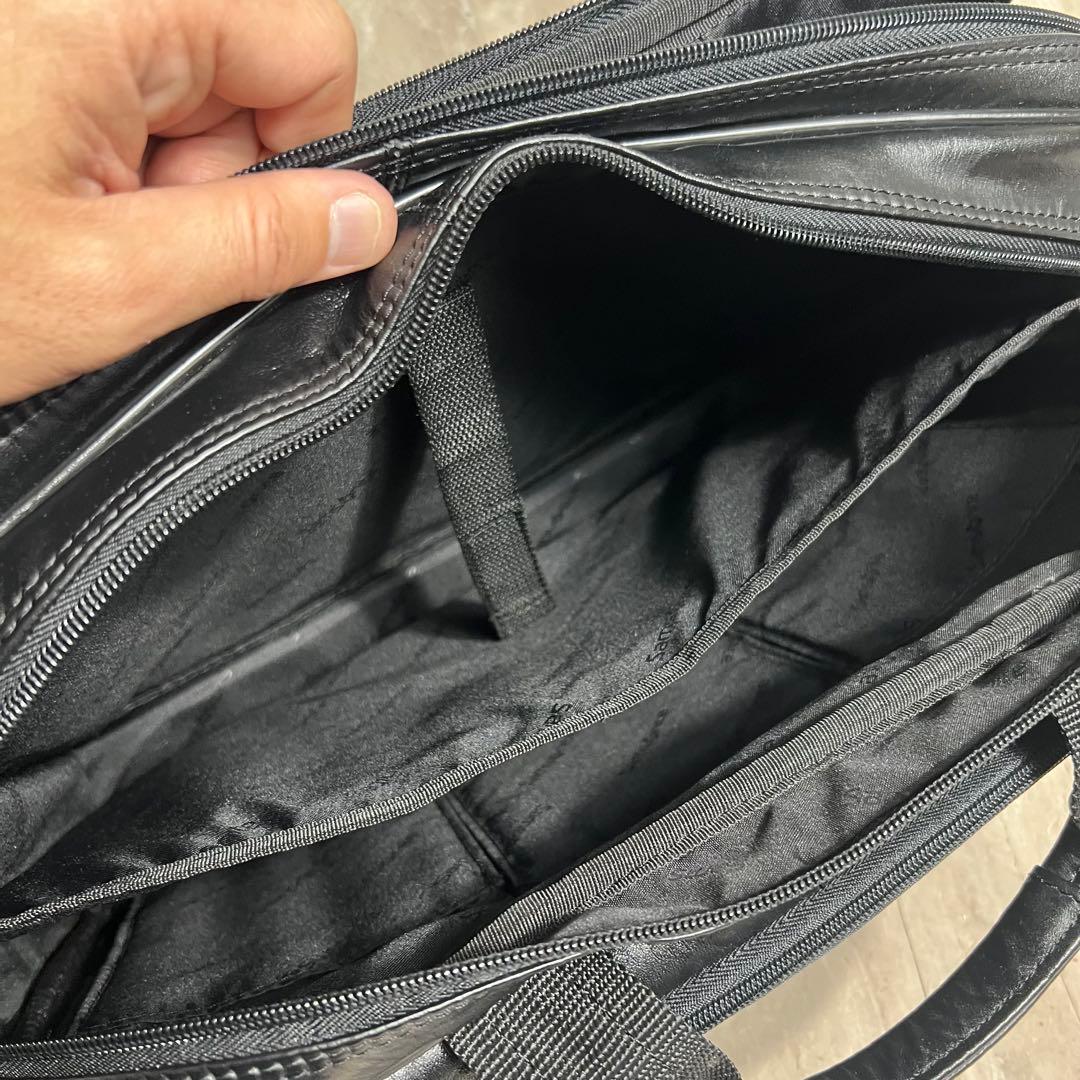 極美品 Samsonite 2ルーム ブリーフケース ビジネスバッグ 牛革