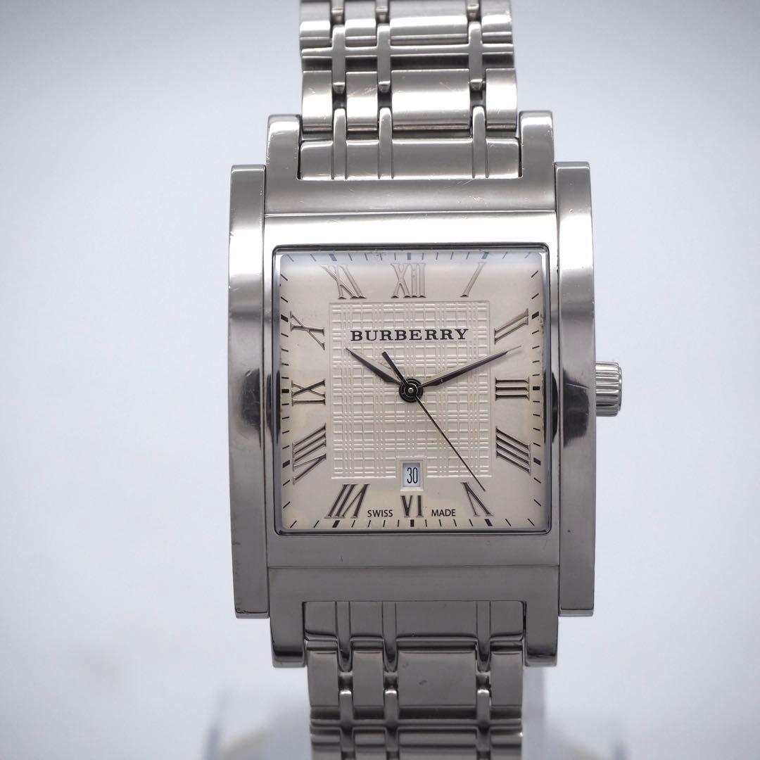 429 稼働 BURBERRY時計　メンズ　ノバチェック　スクエア　BU1550