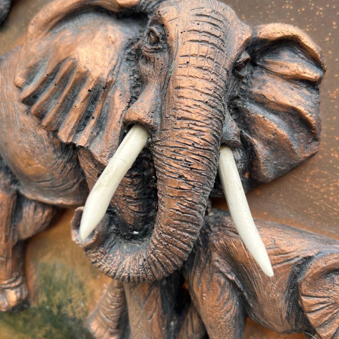 ヴィンテージ銅の象壁掛け