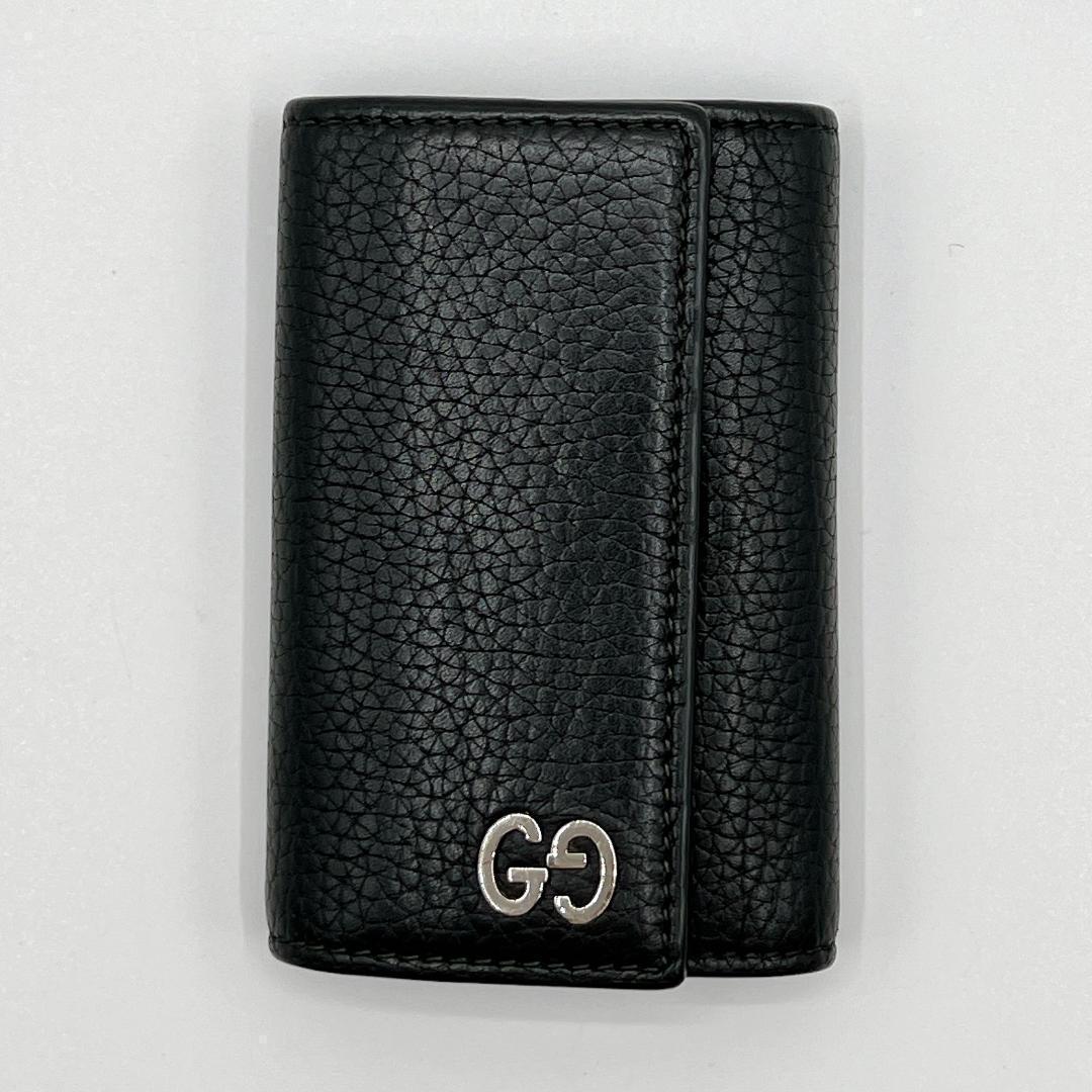 グッチ GUCCI 6連 キーケース ブラック レザー GGメタル 473924