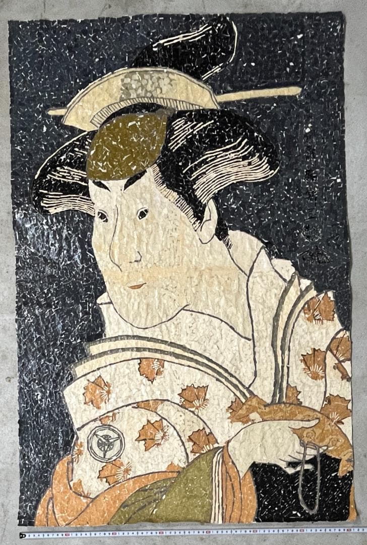 【浮世絵貼り絵アート】東洲斎写楽オマージュ/四代目岩井半四郎の乳人重の井/