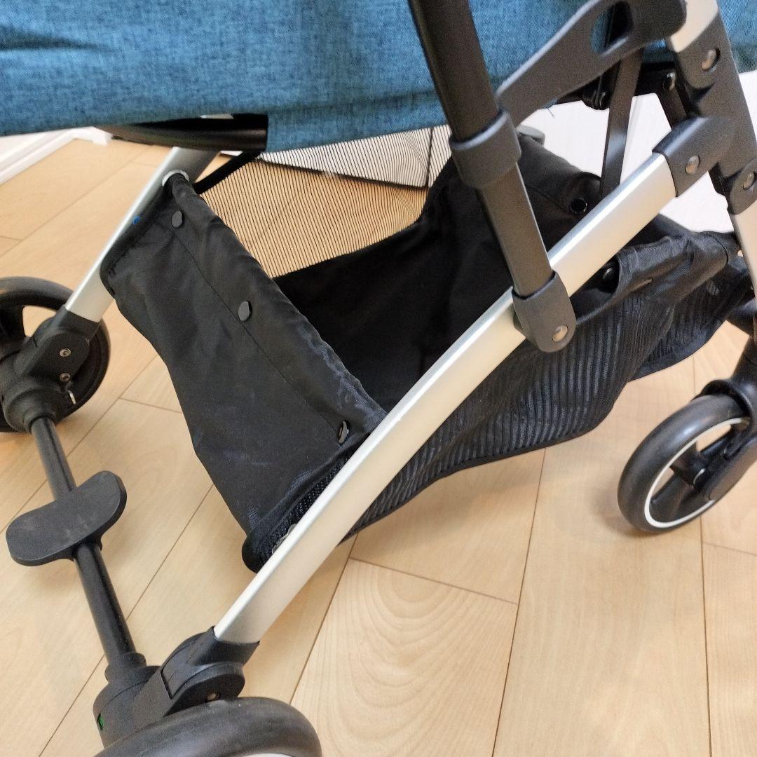 デニムブルー ペットカート メッシュカバー付き　Coconte