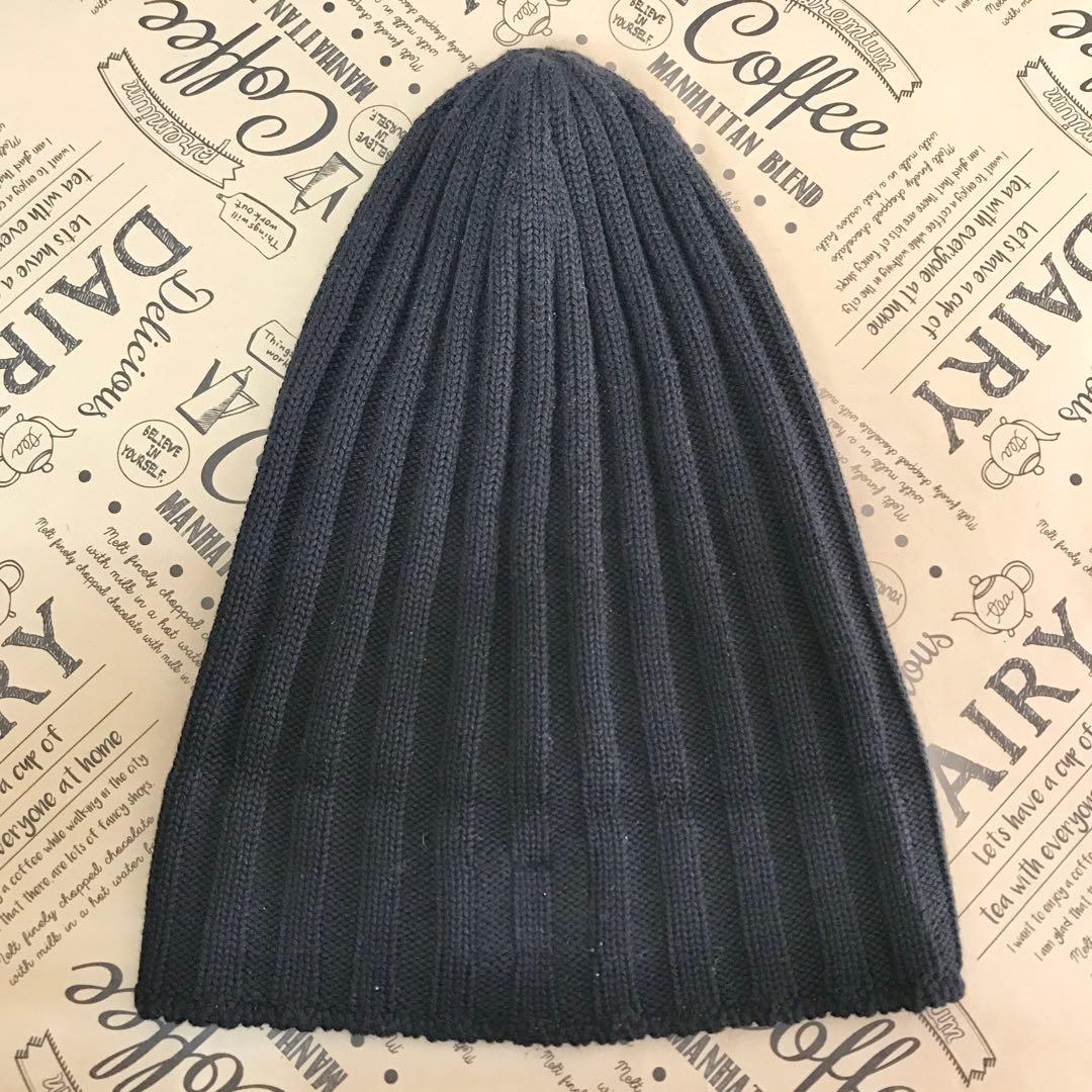 ディオール ニット帽 ディオールロゴ ブラック ウール100％ H1011