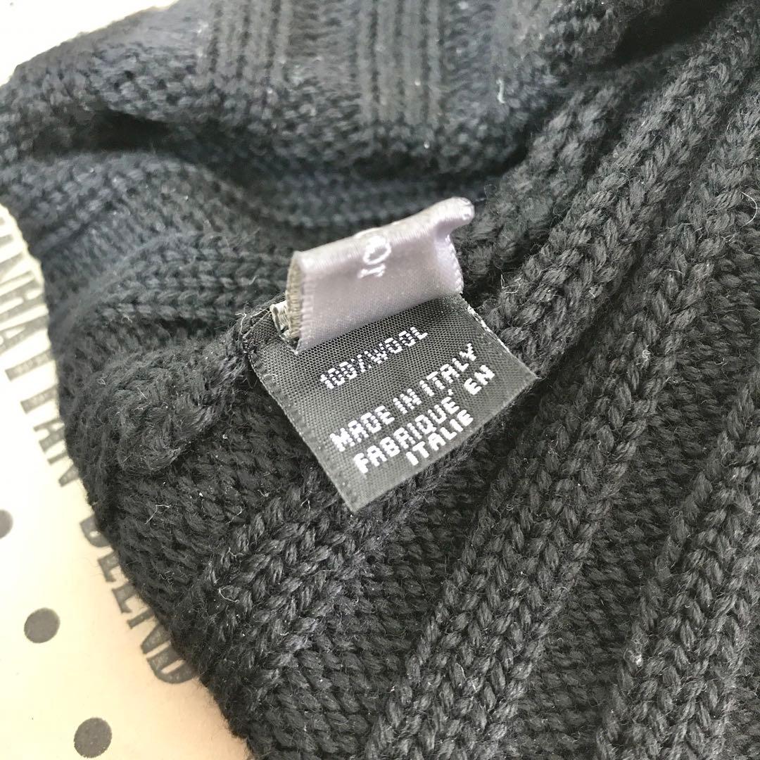 ディオール ニット帽 ディオールロゴ ブラック ウール100％ H1011