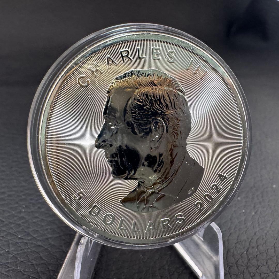 世界100枚限定！ メイプルリーフ 銀貨 カラー ゴールデンドラゴン 1オンス