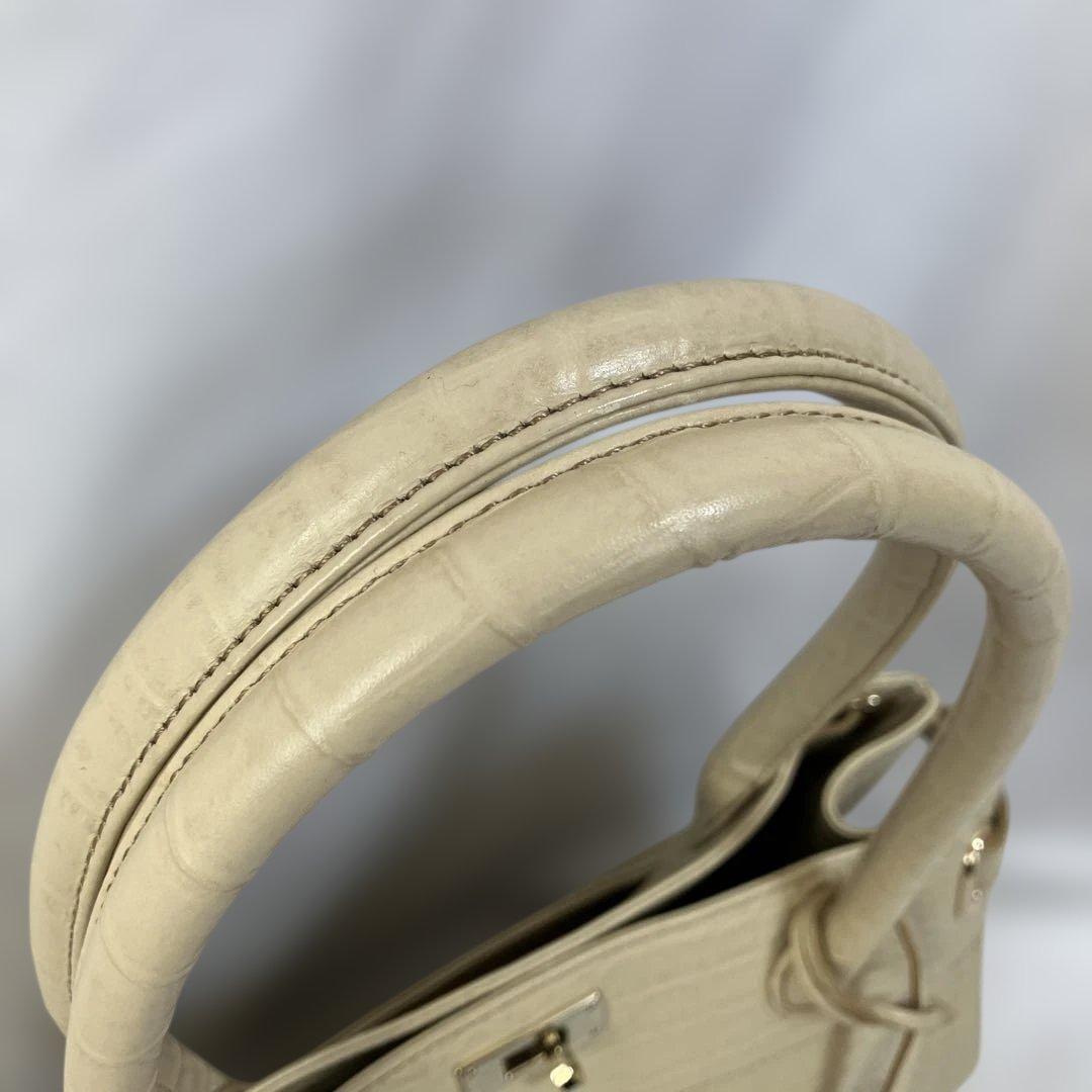 【美品】濱野HAMANO クロコクラッシーアーバントートミニ ハンドバッグ