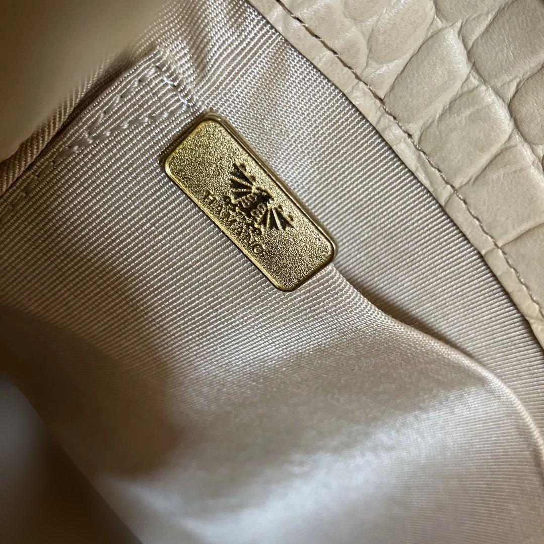 【美品】濱野HAMANO クロコクラッシーアーバントートミニ ハンドバッグ