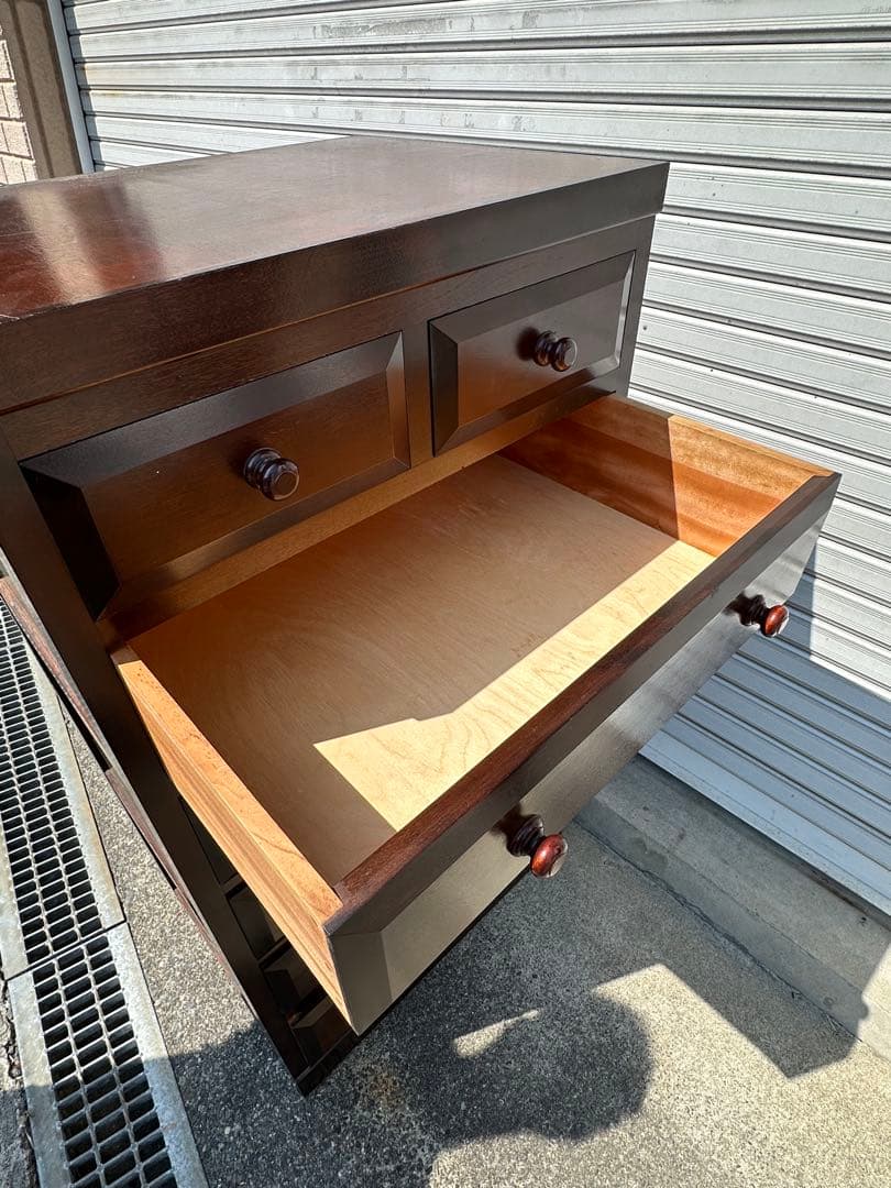 松本民芸家具　チェスト　特注サイズ　細身　D型整理タンス　箪笥　小引出