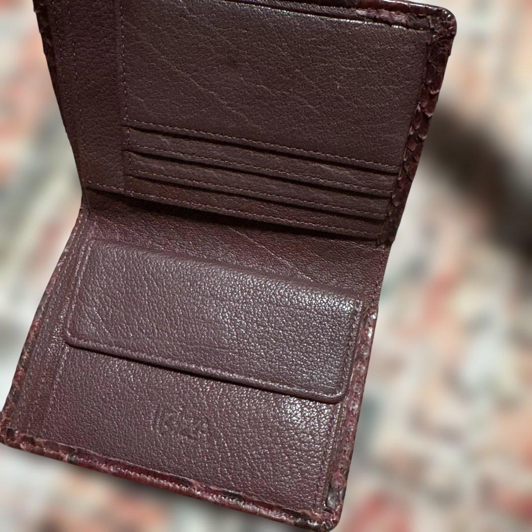 イビザ　パイソン革　二つ折り財布