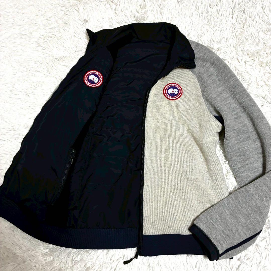L/リバーシブル⭐️カナダグース グラフトン　ボアジャケット　フリース　紺　グレー