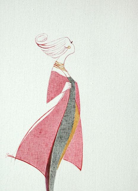 油絵 菅家令子 絵 絵画 インテリア 額付(黒) F4-080614 人物 女性