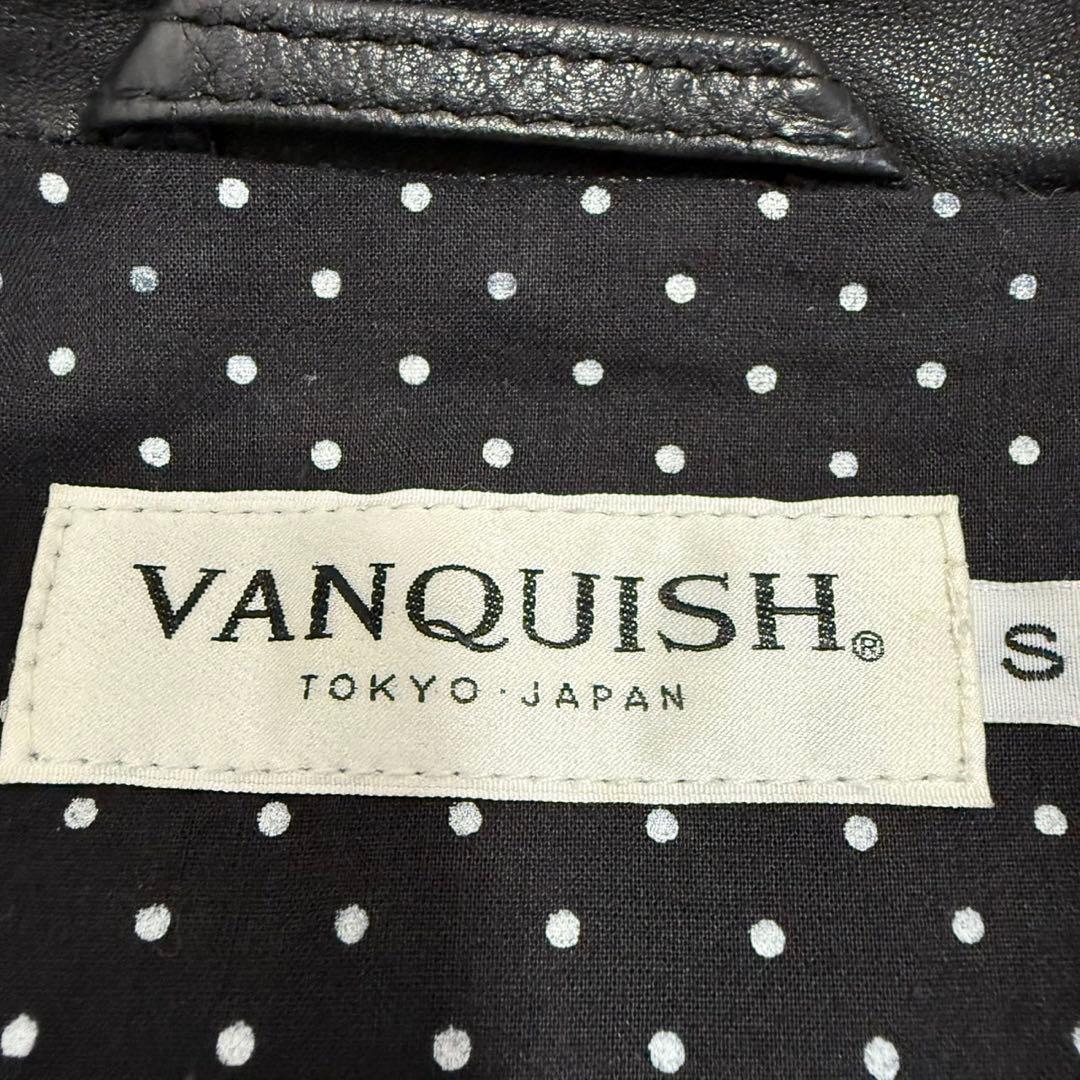 美品✨ VANQUISH レザーシングルライダースジャケット S ブラック