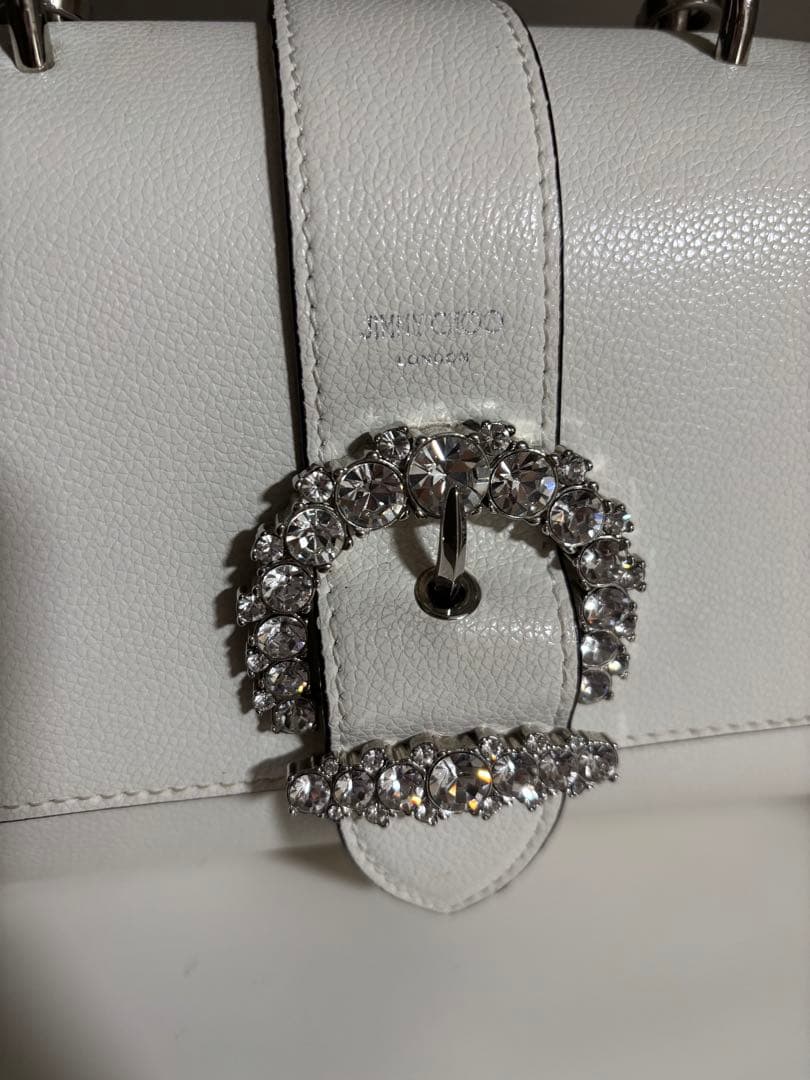 ジミーチュウ　ビジュー　マデリン　バッグ　ホワイト　白