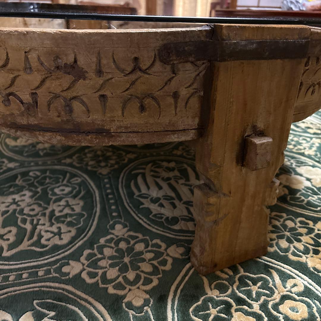 インド　チャパティテーブル　アンティーク