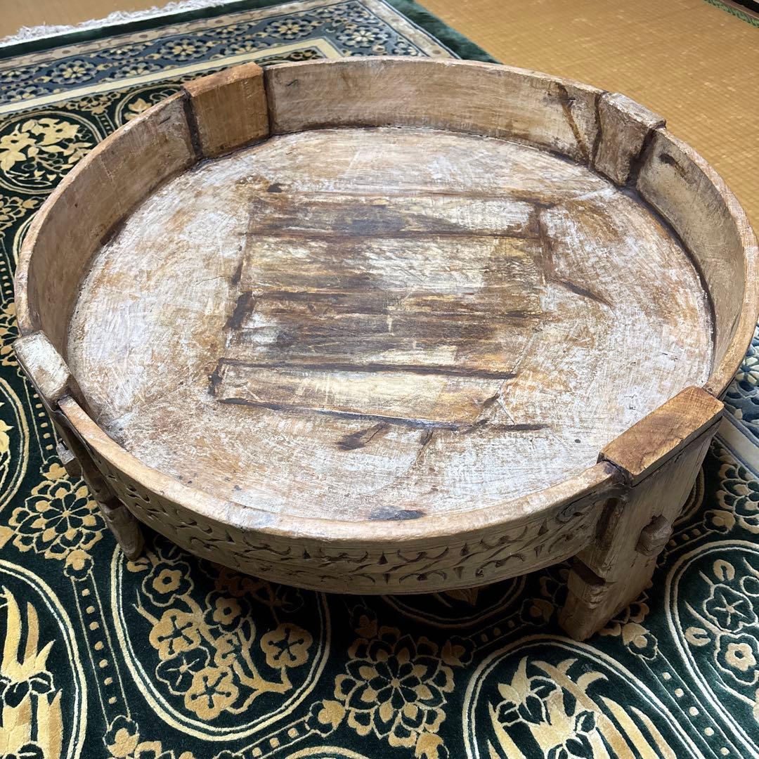 インド　チャパティテーブル　アンティーク