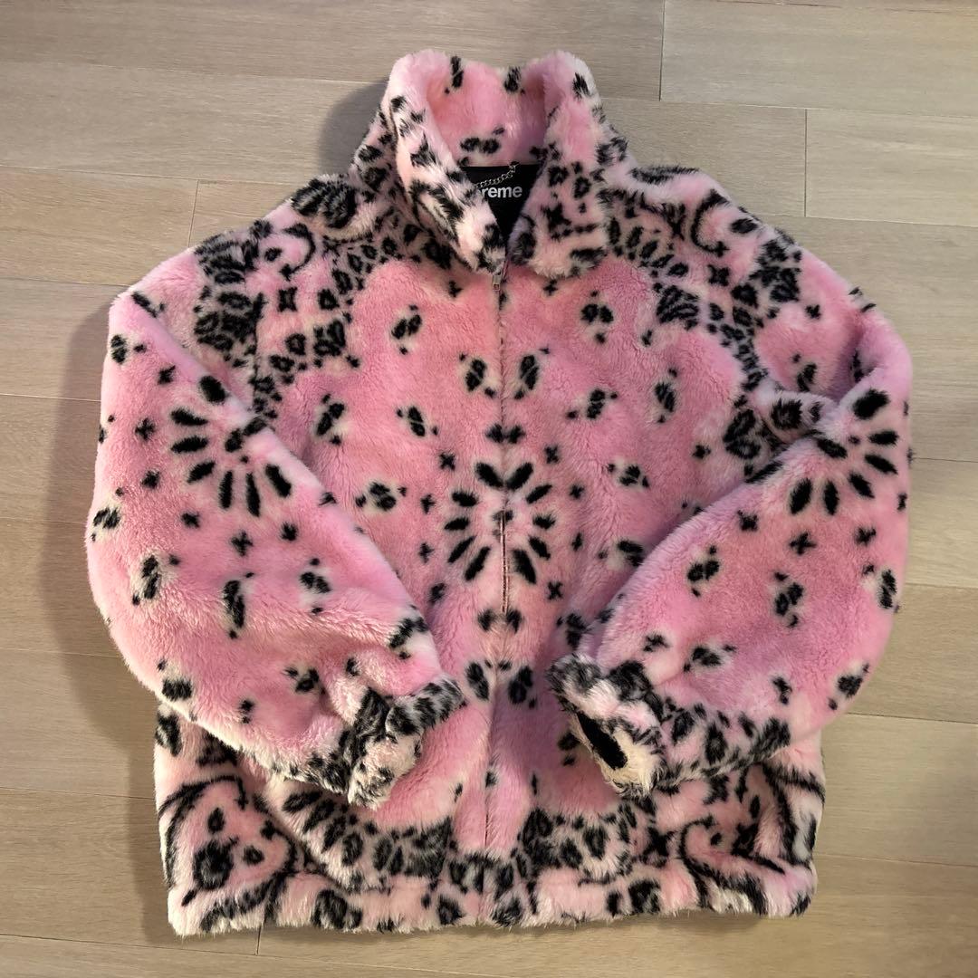 Supreme バンダナ ボンバー フェイクファー ジャケット XL