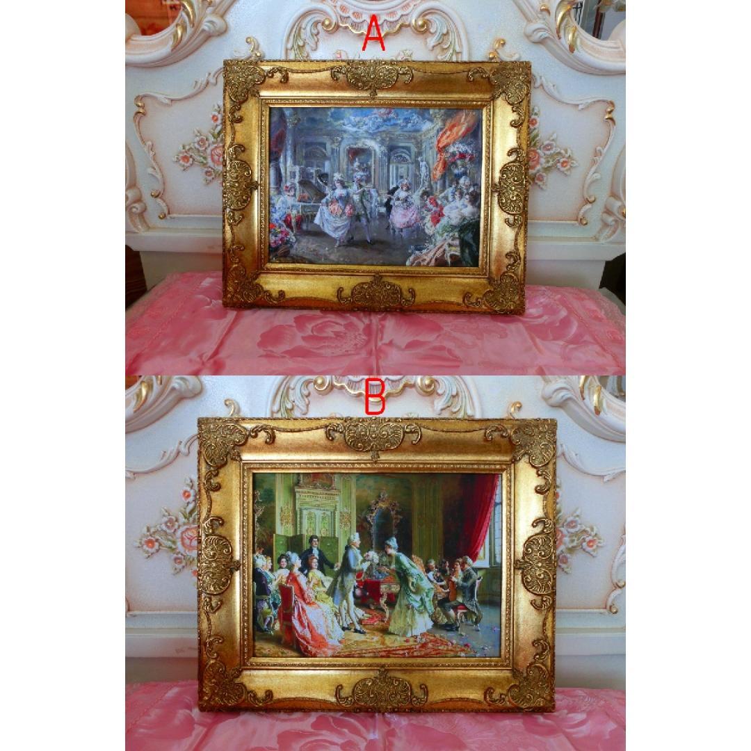 中世ヨーロッパ貴族を描いた額絵 2種よりお選び下さい。A・B