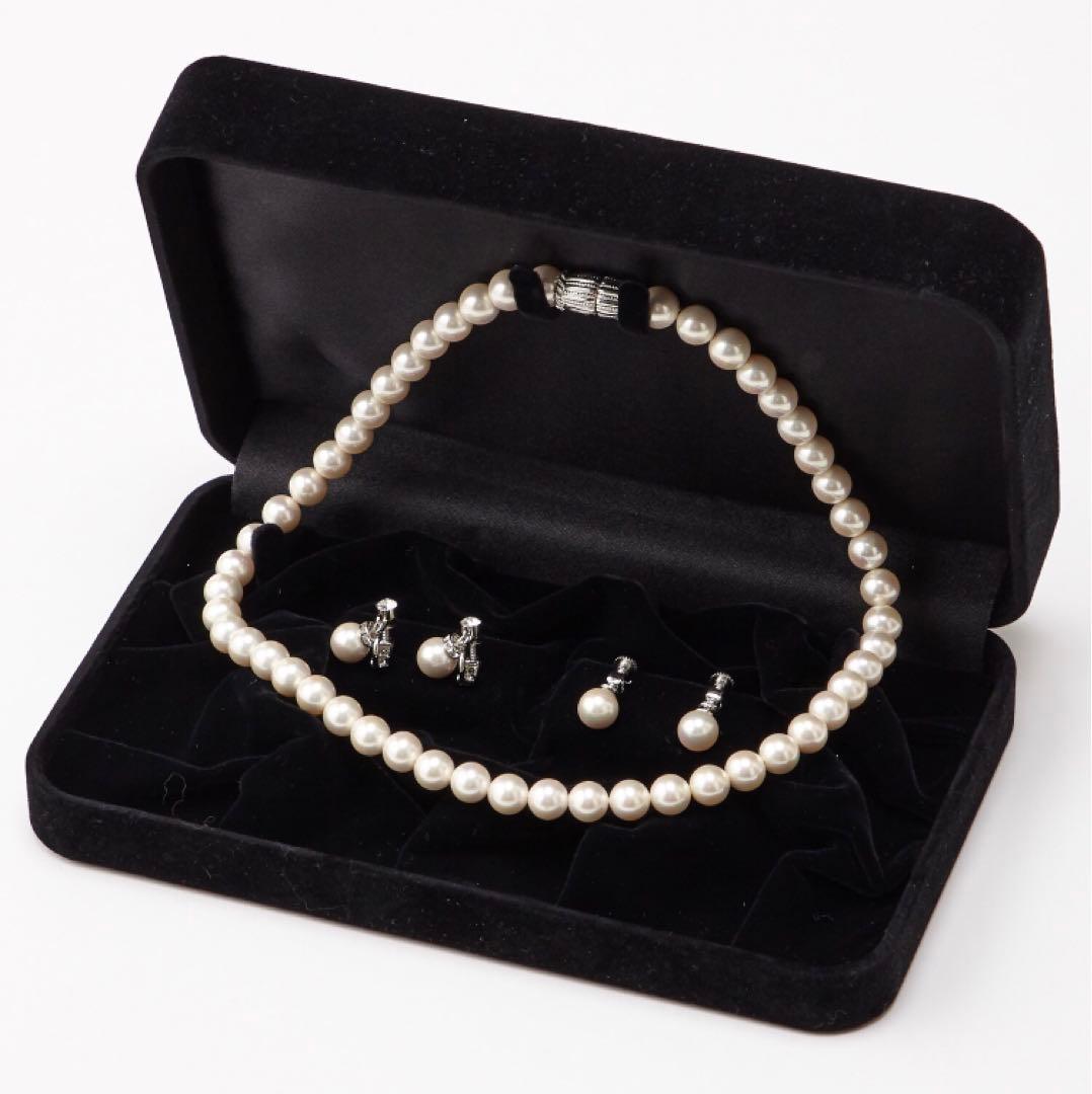 【新年sale】高級　純正国産貝パールネックレスとイヤリング　豪華3点セット！