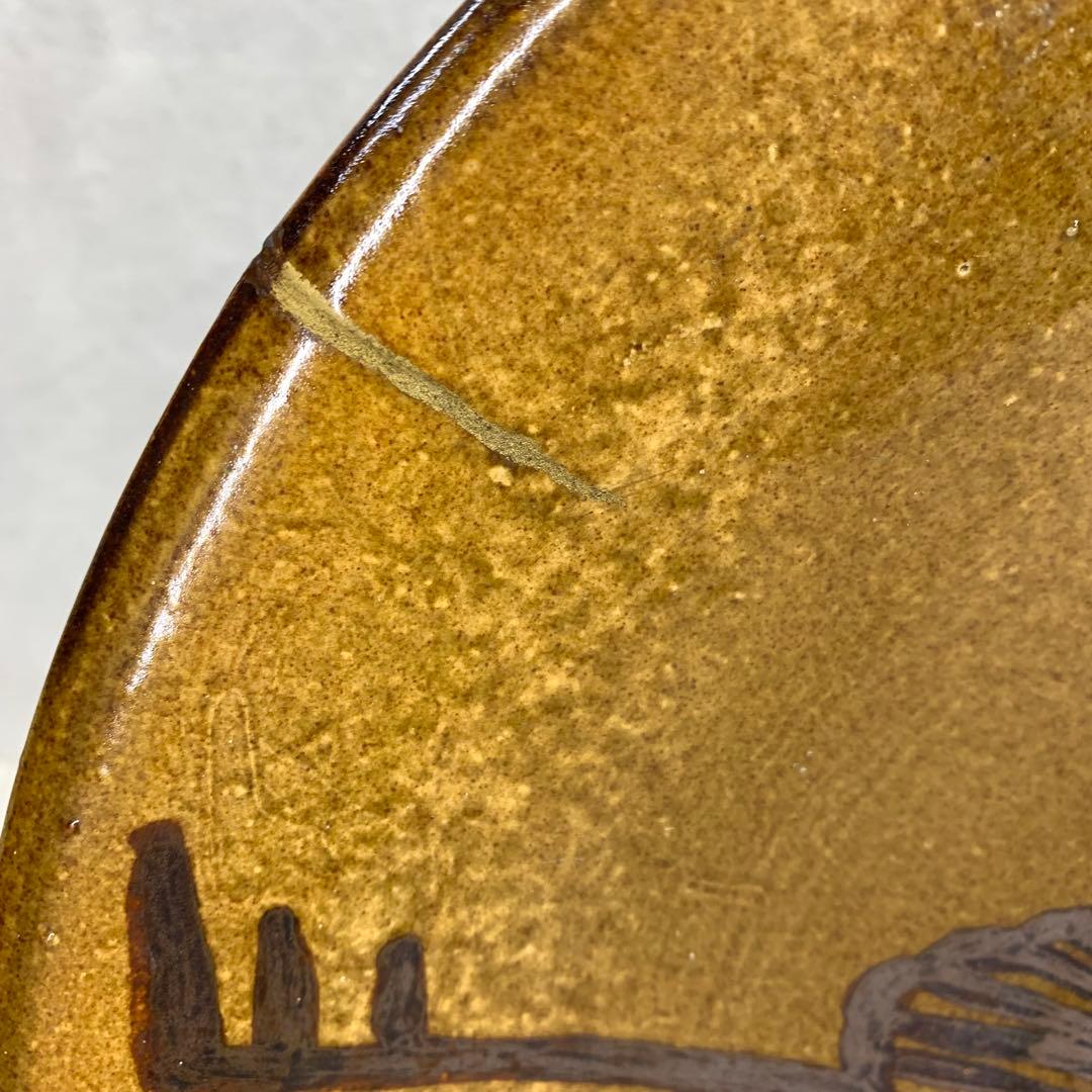 直径 44cm ! 大皿 飾り皿 鶴 飛躍 布志名焼 アンティーク レトロ ①