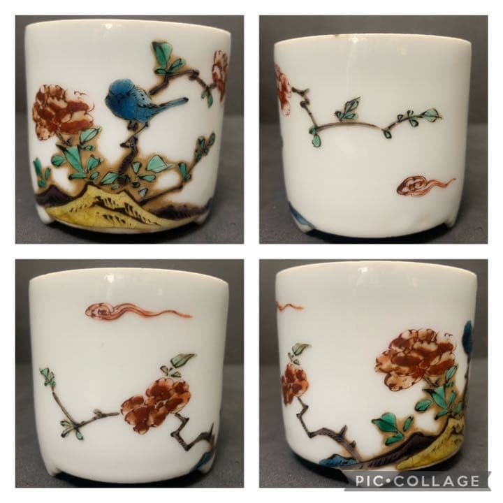 名品　時代　色絵磁器　江戸初期　古九谷　色絵　花鳥香炉　香炉　古伊万里焼