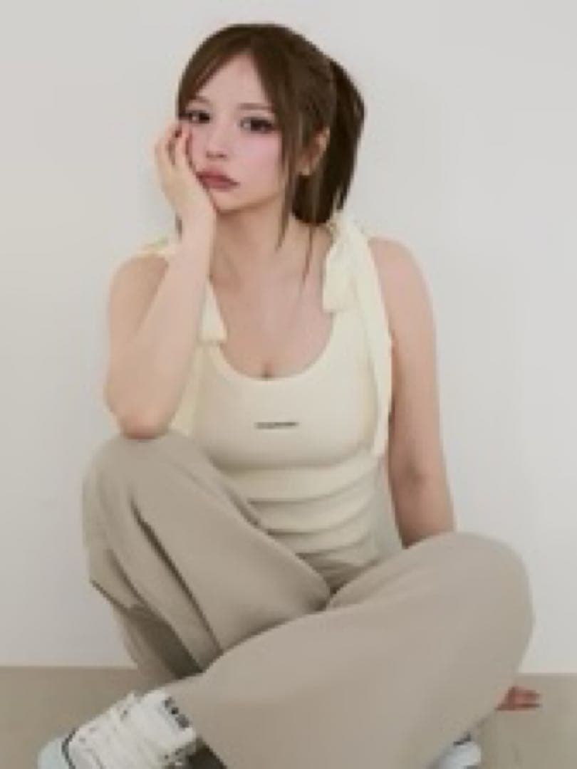 andmary　Avrill ribbon tops　ivory