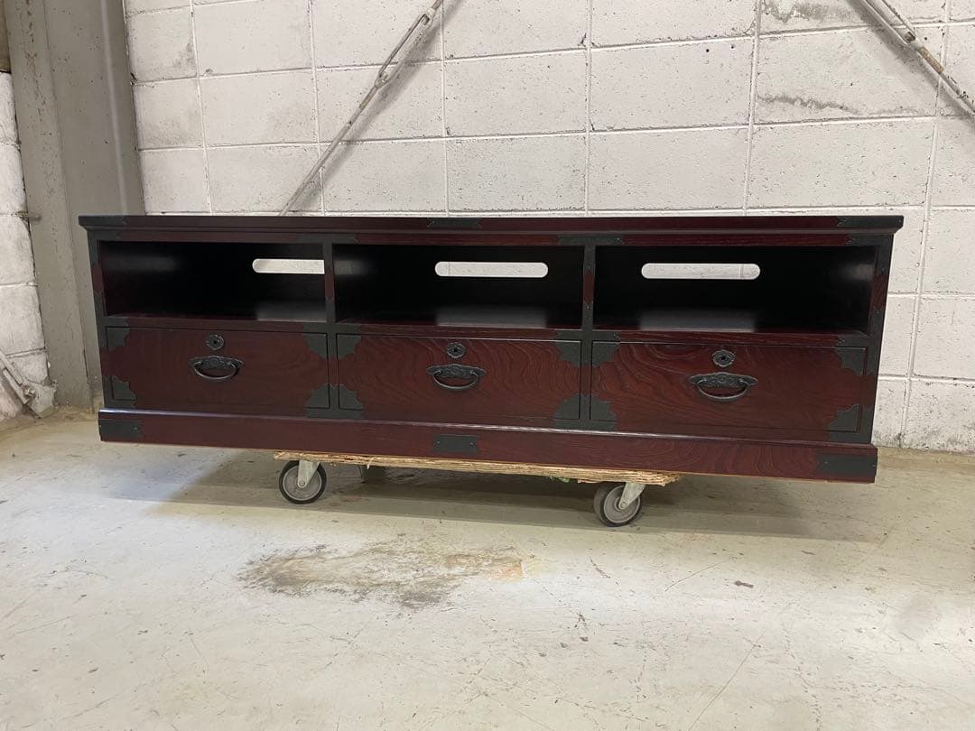 【豪華】民芸TVボード 150cm幅 高級ケヤキ材 民芸家具 テレビ台