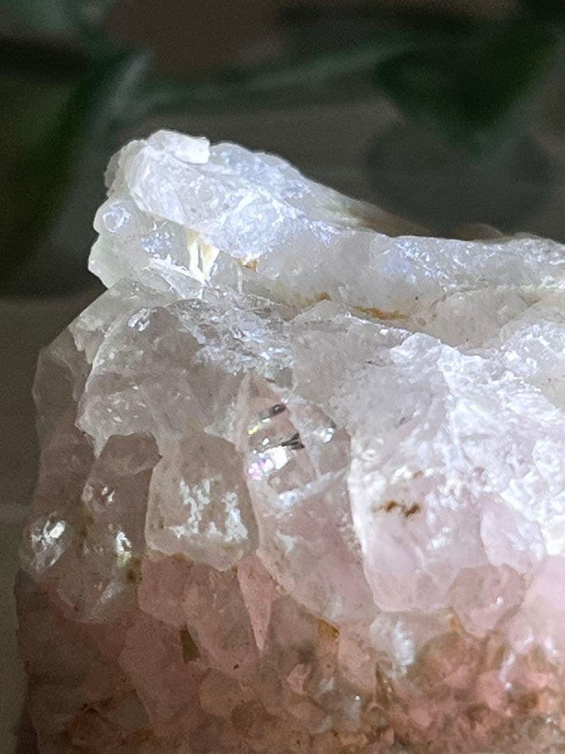 【希少】結晶体　ローズクォーツ　クラスター　紅水晶　原石