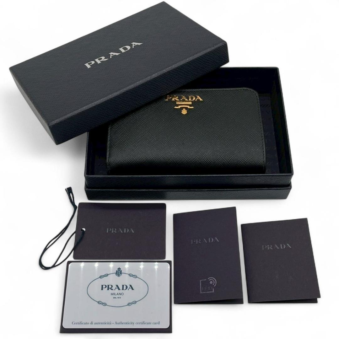 Y【最終価格】プラダ サフィアーノメタル 1ML225 コンパクトウォレット