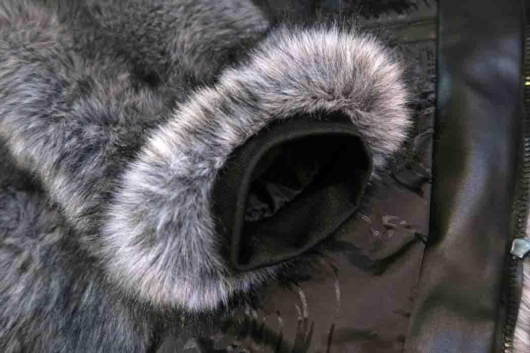 S ファー ブルゾン ジップアップ 大きな襟 グレー ロック ロカビリー V系