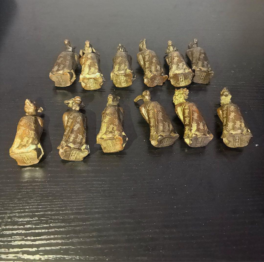 銅製品　十二支 金属製彫刻 12体セット