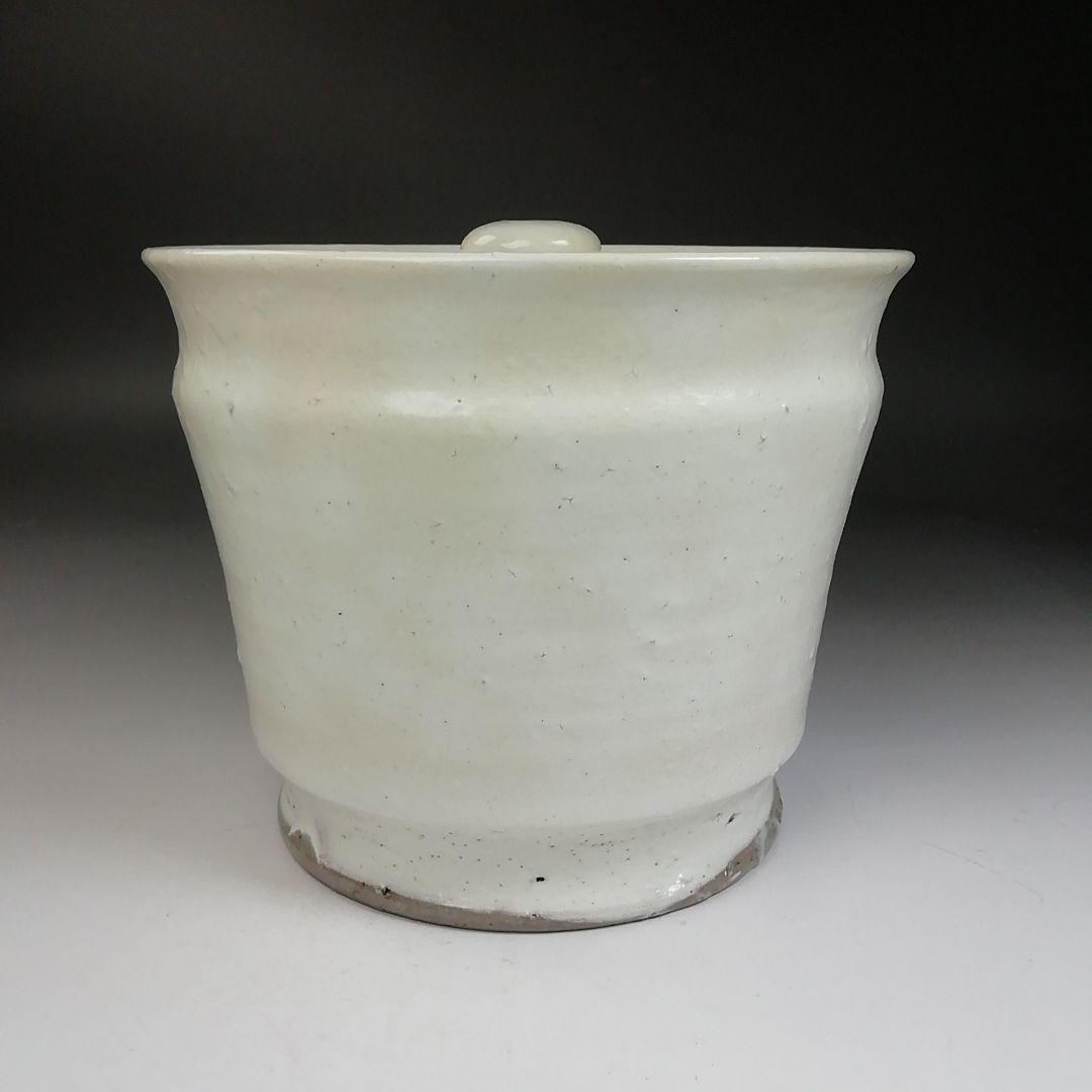 Ｔ９９５　水指　『粉引　水指』『塗替蓋付』『宇田佐平 造』　共箱　茶道具