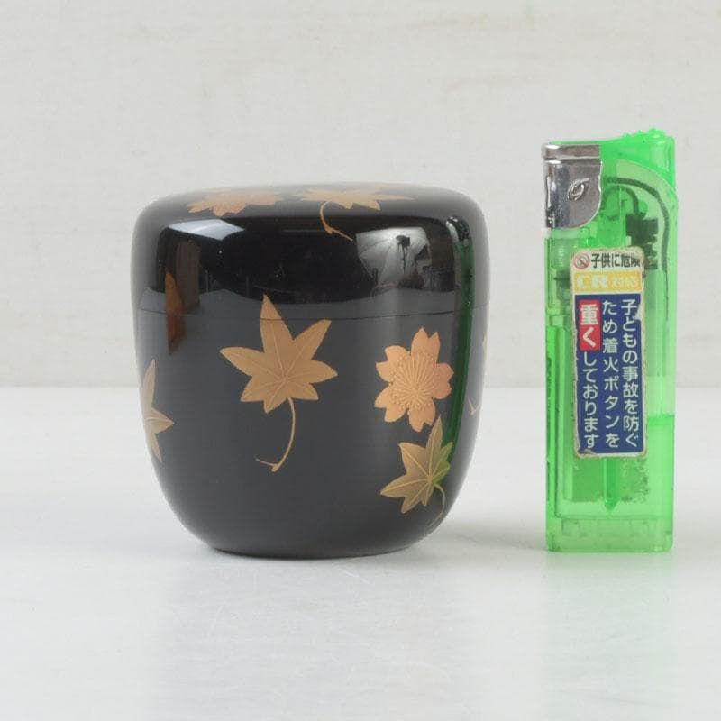 茶道具　山中塗　中村宗悦作　雲錦蒔絵　中棗　共箱　V　9300