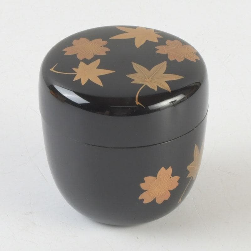 茶道具　山中塗　中村宗悦作　雲錦蒔絵　中棗　共箱　V　9300