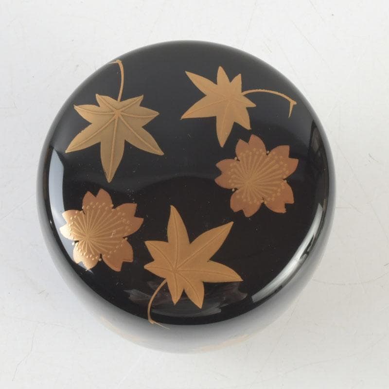 茶道具　山中塗　中村宗悦作　雲錦蒔絵　中棗　共箱　V　9300