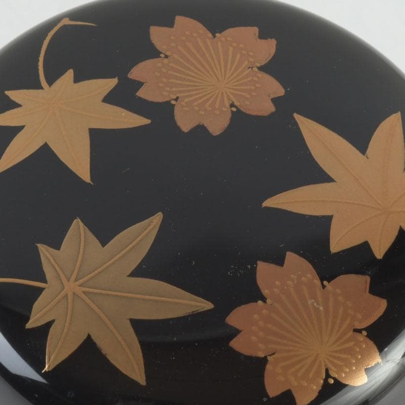 茶道具　山中塗　中村宗悦作　雲錦蒔絵　中棗　共箱　V　9300