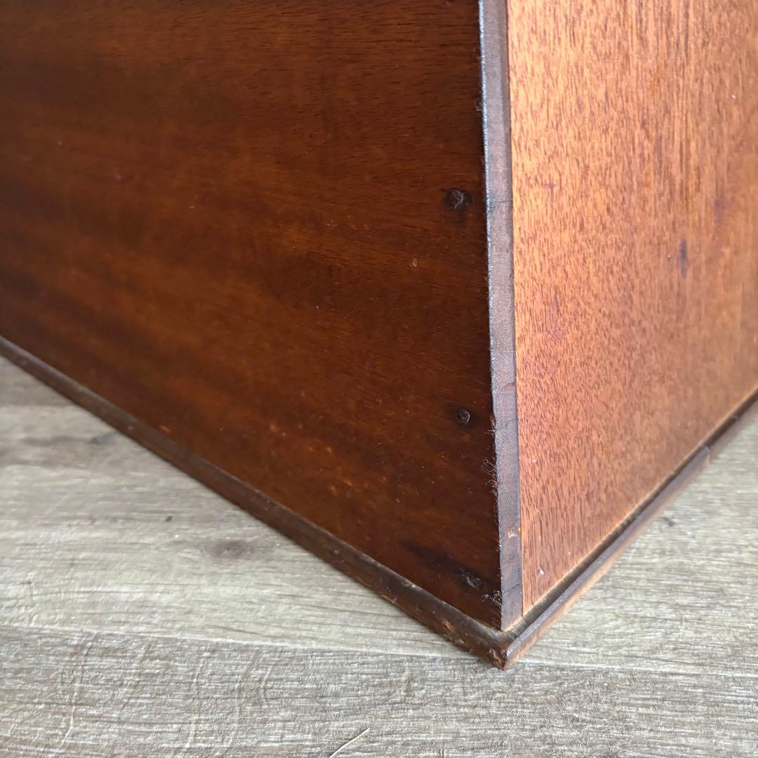 昭和レトロ　ヴィンテージ　木製踏み台　丸穴屑入　古道具　オイルフィニッシュ