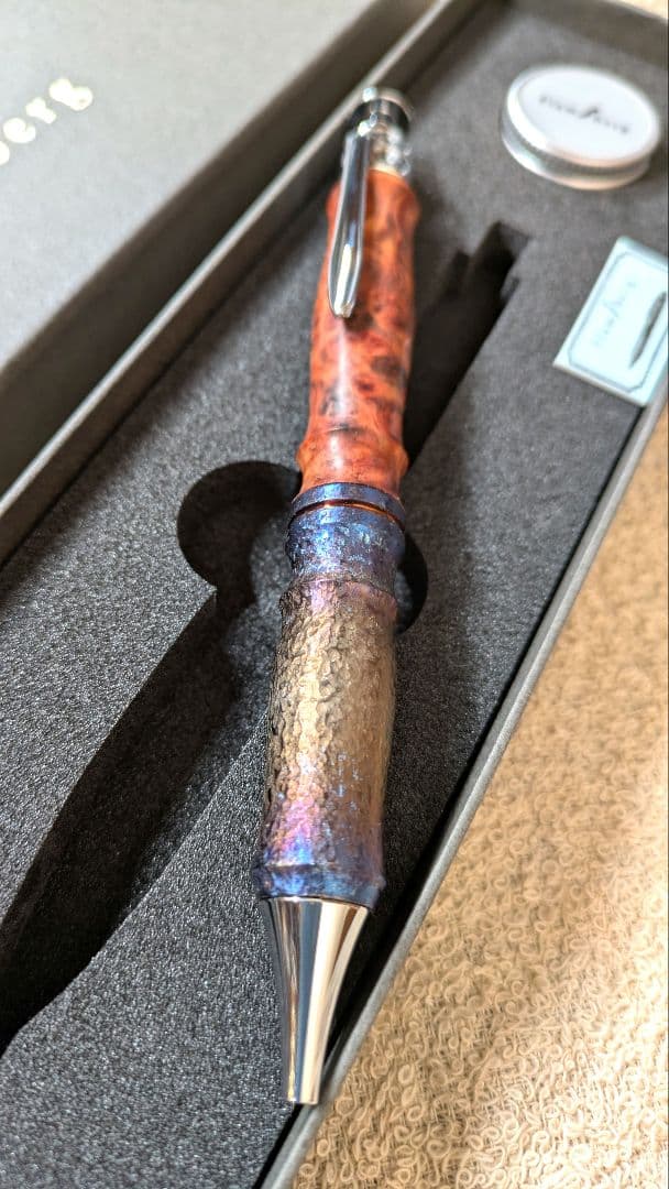 Flamberg アンボイナバール チタン梨地テンパーカラー ボールペン