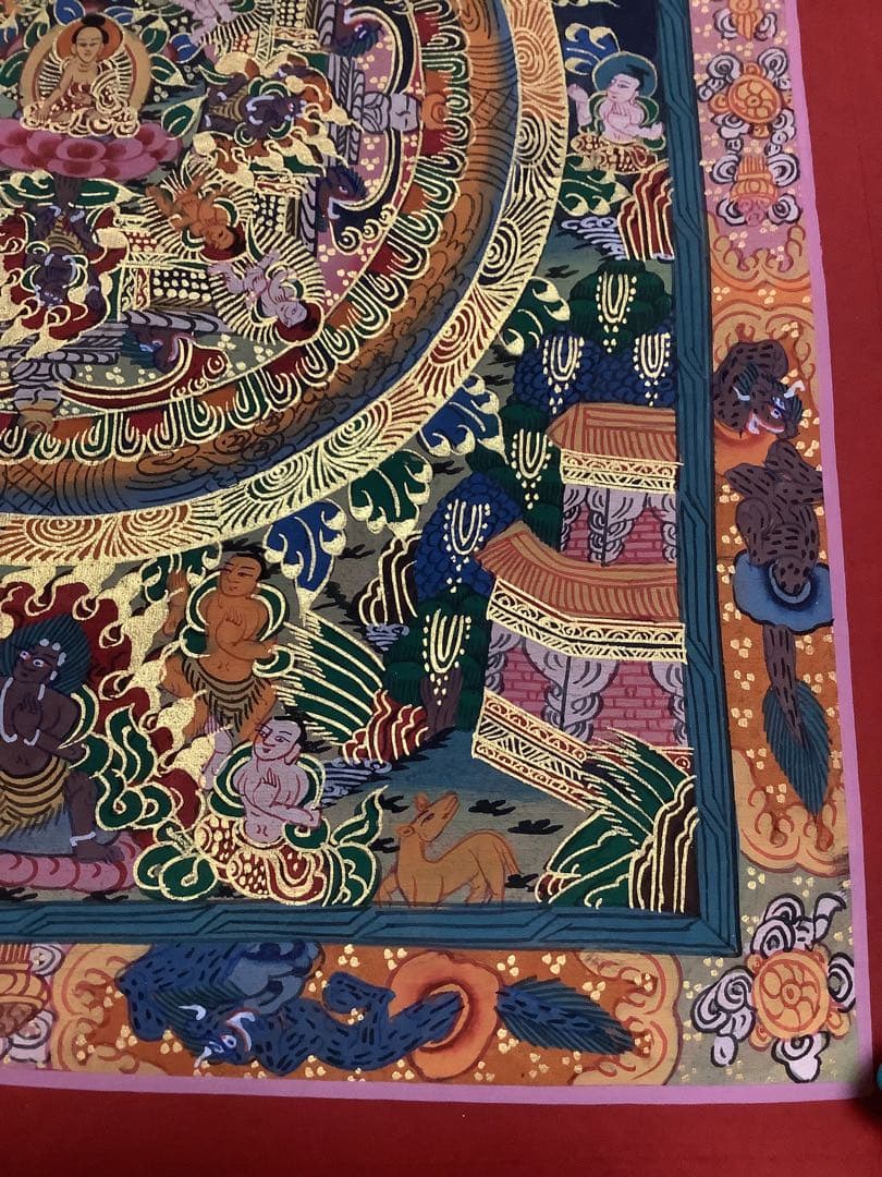 《 チベット密教　新品　1点物 》 手描き　曼荼羅　仏陀　釈迦　仏画　仏教　f9