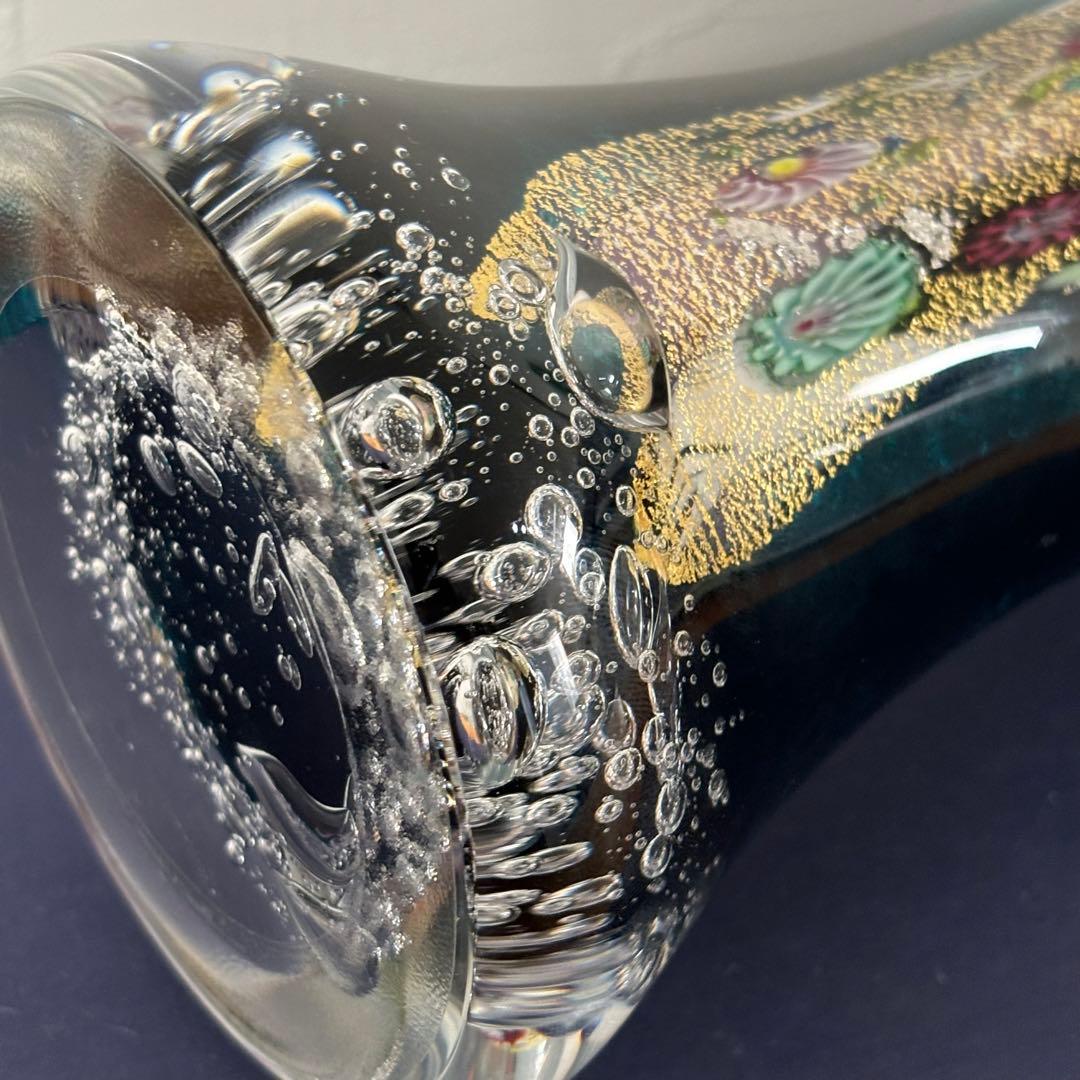 現代の名工 黒木国昭 金・プラチナ象嵌 「夢光琳」 32cm 箱付き 花器