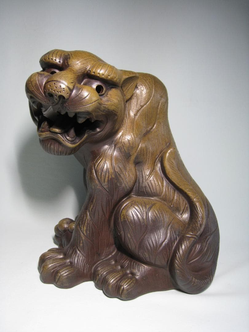 備前焼　【虎】置物 　 特大高さ約29㎝