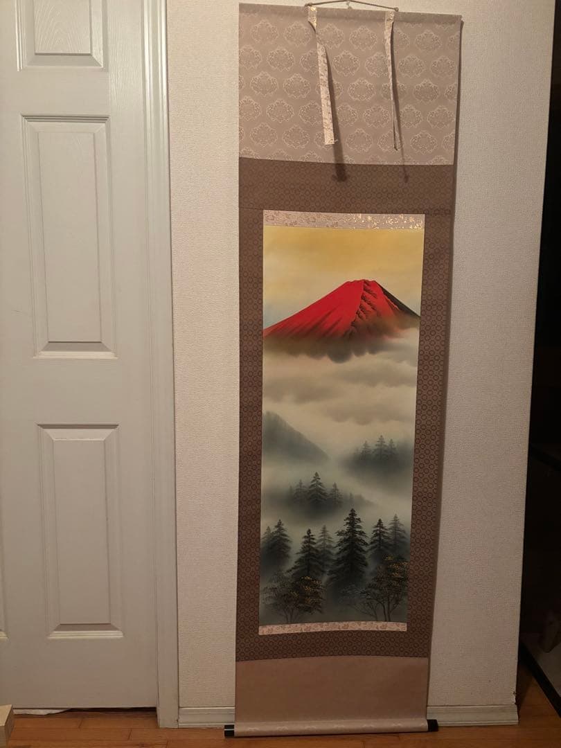 赤富士 掛軸 西村千里 銀座トップアート