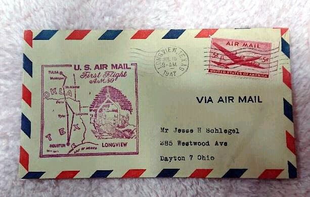 1947年 アメリカ 戦争 封筒 切手 使用済み切手 戦争 戦闘機 記念切手