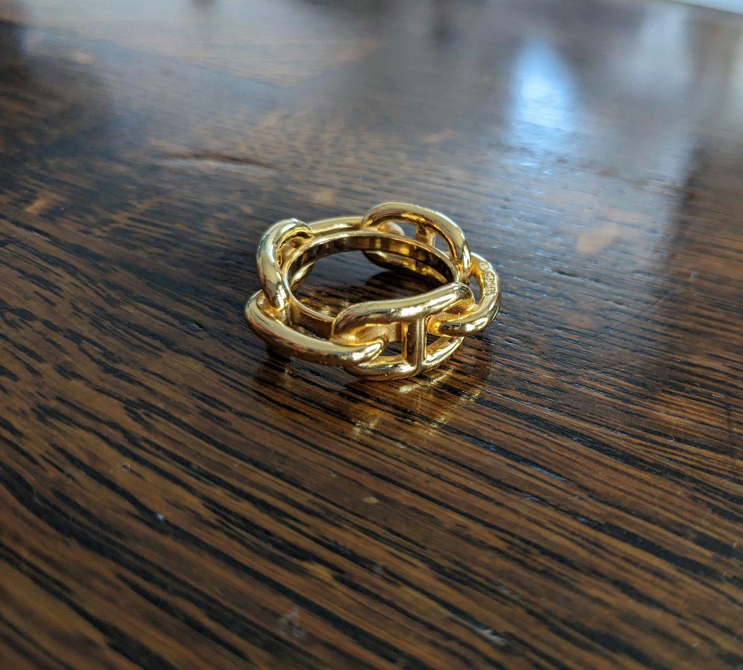 HERMES シェーヌダンクル スカーフリング ゴールド　レガート