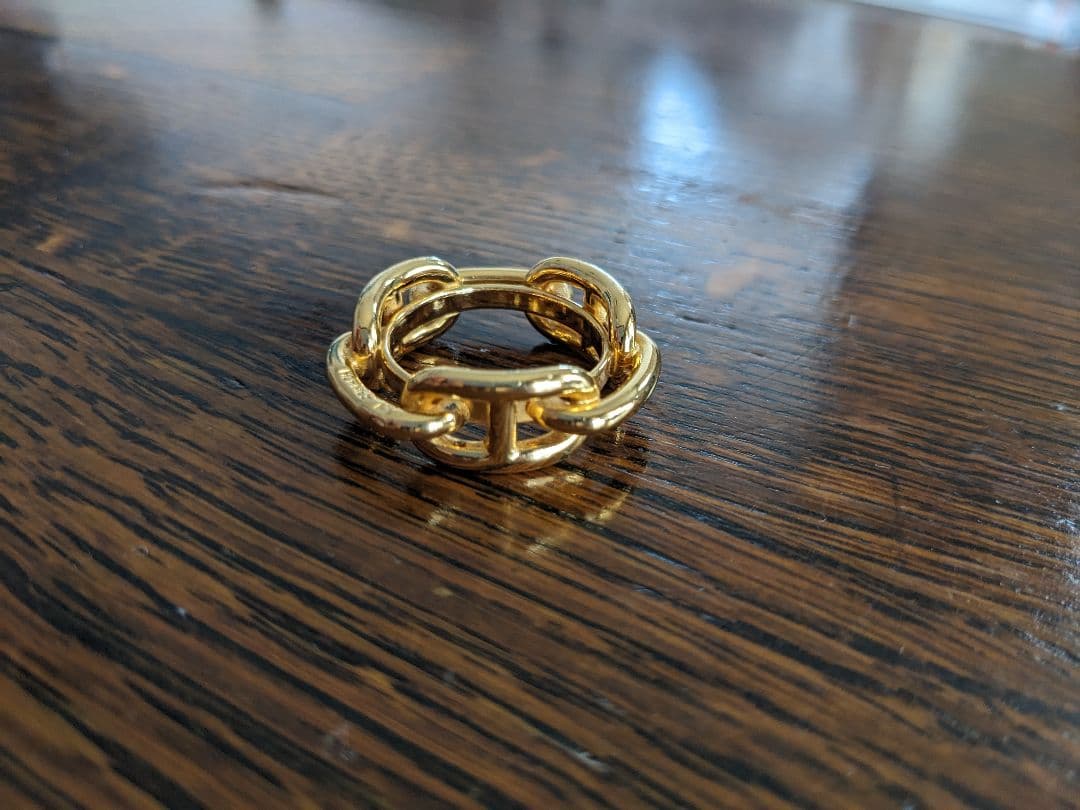 HERMES シェーヌダンクル スカーフリング ゴールド　レガート