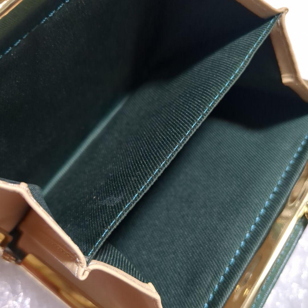 グリーン系統 がま口 折り財布 新品未使用 ペルケ