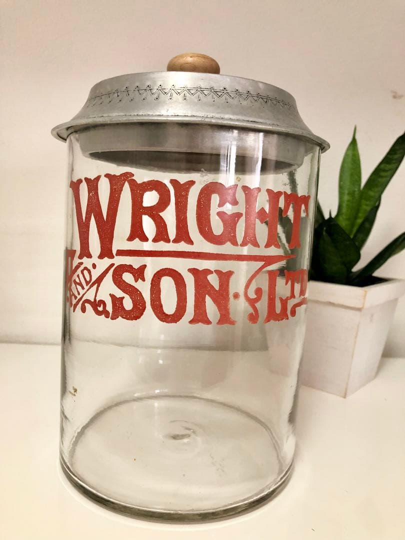 Wright & Son Ltd ビスケットジャー　イギリスアンティーク