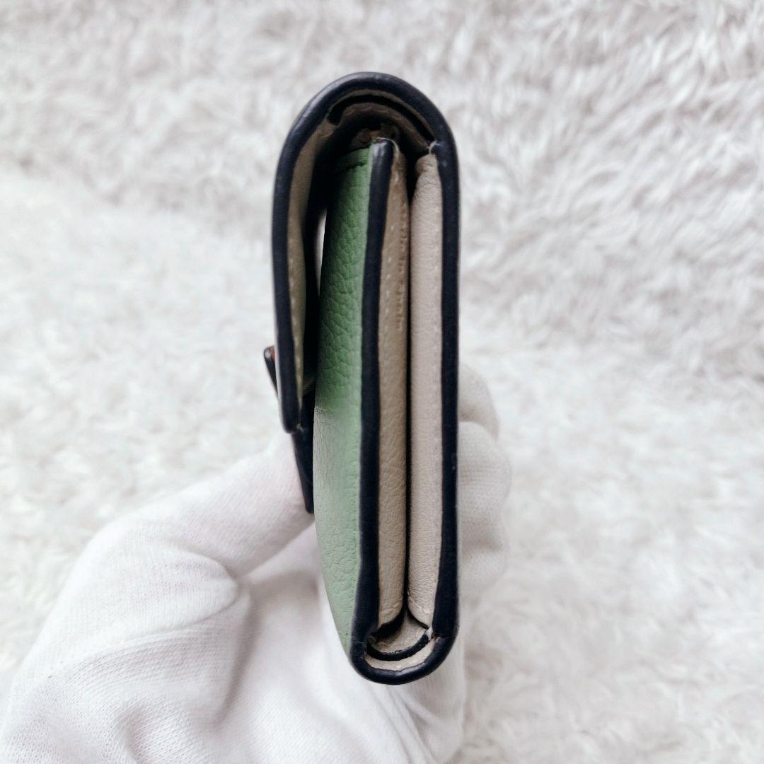 美品✨ロエべ　三つ折り財布　バーティカルウォレット　スモール　ローズマリー　タン